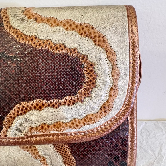 Vintage Carlos Falchi Snake Skin Envelope Shoulder Bag - Picture 15 of 15